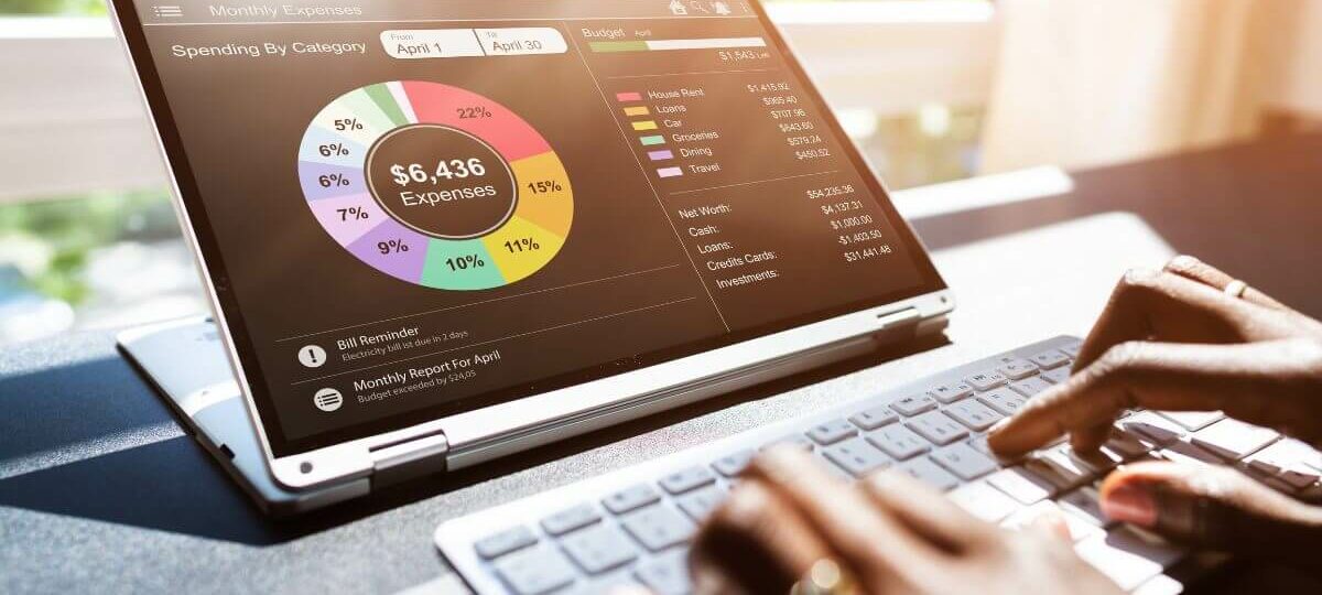 Bildschirm mit Budgetgrafik