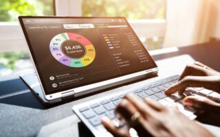Bildschirm mit Budgetgrafik